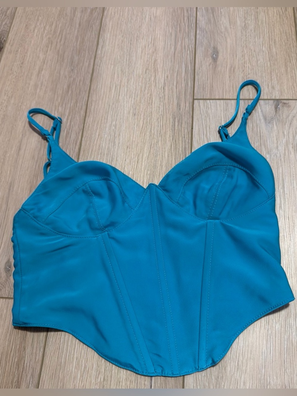 Urban Outfitters Teal Bustier One-Piece Swim